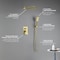 Kibi Cube Pressure Balanced 2-Function Shower System with Rough-In Valve, Brushed Gold KSF405BG - alternate 8